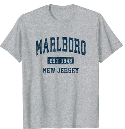 Design sportif vintage Marlboro, New Jersey, New Jersey T-Shirt