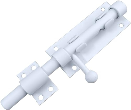 Litensh Türriegel für Schiebetore, Abschließbare Bolzenriegel Torriegel Vorhängeschloss 304 Edelstahl Riegelschloss Türschloss Türschnalle Torschieber Schlossriegel 14mm Durchmesser Weiß 6 Zoll