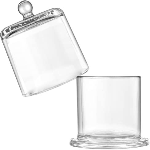 VOSAREA 1juego Velas Aromáticas De Vidrio Transparente para Decoración del Hogar Contenedor De Diseño Moderno para Crear Románticos Tapa