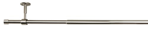 ondeco Moderne All-in-One Gardinenstange ausziehbar für Wand- oder Deckenmontage Edelstahl-Optik 120-210 cm