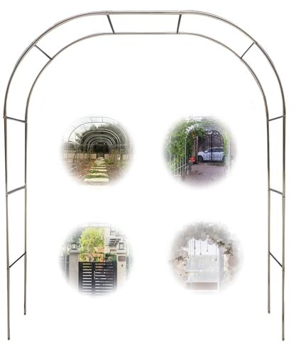 Arche De Jardin En Acier Inoxydable - Arche À Rosiers - Pour L'extérieur, La Cour, Le Jardin, Les Plantes Grimpantes - Arche De Mariage En Métal Support De Toile De Fond - À Assembler Librement(Color: