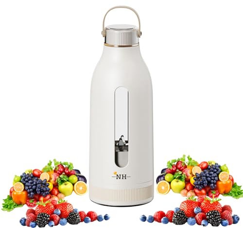 Powerful Portable Blender with USB-C Rechargeable Battery, 400ml, Ice-Crushing 4 Blade Mini Juicer, Lightweight, Easy Clean, Cordless for Home Gym Office Travel Outdoors Smoothies Protein Shakes