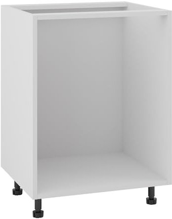 Unterschrank 60/82 für Küche mit verstellbaren Füßen - Bohrungen für BLUM Antaro/Metabox oder GTV Modernbox Schubladen - stabil - ideal für Backofen oder Mikrowelle - Weiß