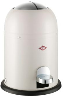 WESCO Mini Master - Pattumiera per cosmetici, colore sabbia opaco, lamiera d'acciaio verniciata a polvere, volume 6 litri, inserto in plastica, pedana