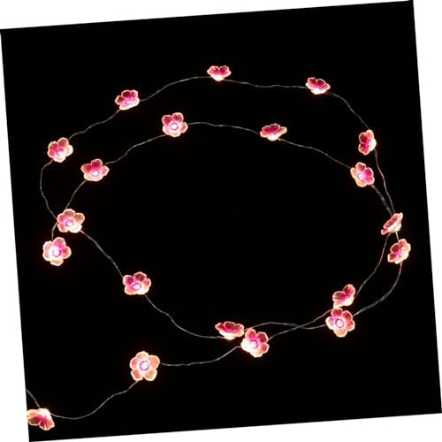 ABOOFAN 2 Sätze Saite Blumen-Lichterketten Blumenlichter Künstliche Blumengirlande batteriebetriebene Lampe Neuheit Licht hochzeitsdeko dekorative Rasenlampe kreative Hoflampe Plastik Rosa