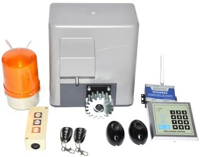 Kit de moteur de portail coulissant 600kg, avec 2 télécommandes, opérateur de portail, ouvre-porte automatique, ensemble de motorisation de portail à distance ,ConçU Pour Un Service Durable(Kit3)