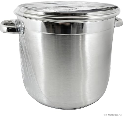 22Cm Stockpot - Soup Pot, Catering, Cooking, Stainless Steel | Cooking Pot for All Hobs Including Induction | with Glass Lid, Riveted Handles, Encapsulated Bottom