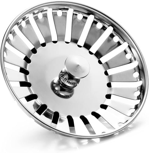 Tomario 84mm Upgraded Kitchen Sink Plug Strainer Coladores de Acero Inoxidable Espesos Tapones de Fregadero de Repuesto para Recoger la Comida, Fregaderos Diámetro del Agujero 84-85mm
