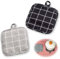 2er-Pack Topflappen, Küchen-Topflappen mit Verbrühungsschutz, hitzebeständige Wattepads, Topflappen aus Baumwolle, Schwarzgrau, geeignet zum Kochen und Backen in der Küche