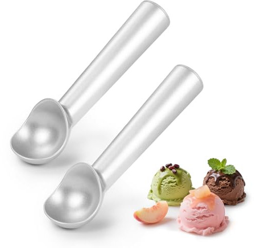 Nepfaivy Ice Cream Scoop 2 Pieces - 18cm/7.1in Non-Stick Anti-Freeze Ice Cream Scoops, Easy to Use Aluminum Alloy Cookie Scoop, Perfect for Hard Ice Cream, Cookie Dough, Gelato, Sorbet, Melon Balls