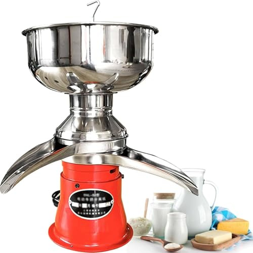 Professional Electric Milk Cream Separator & Butter Maker: 120W Stainless Steel Skimmed Milk Skimmer for Goat/Cow Milk, Home Dairy Processing Machine