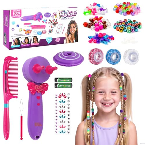 Bubuny Macchina Trecce Capelli Automatico 3-in-1, Set Treccine Magiche Bambina con Accessori Fai Da Te, Kit di Styling Decorazioni Creative per Capelli Ideale Come Regalo per Ragazze