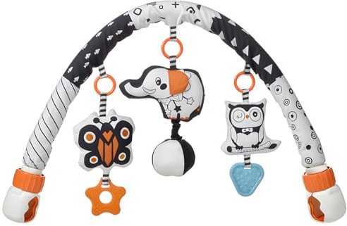 ERYUE Siège de Voiture Suspendu Amovible, Jouet pour Poussette de bébé, Hibou, éléphant, Papillon, Hochet [Facile à Nettoyer, Portable] pour Bébés Garçons et Filles