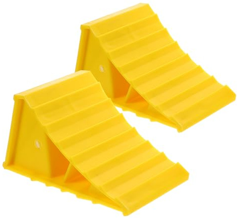 TOYANDONA 2 Pezzi Cunei Fermaruota Triangolari in Legno 15,5x10x10 Cm Portatili per Pneumatici Auto, Blocchi Antiscivolo per Parcheggio Sicuro di Camper, Rimorchi e Garage