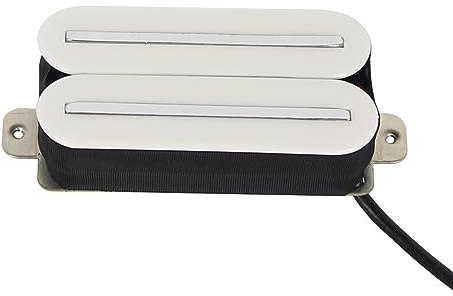 FLEOR Tonabnehmer mit hoher Ausgangsleistung Doppelte Hot-Rail-Humbucker-Tonabnehmer 14-15K Brückentonabnehmer Tonabnehmer für E-Gitarre aus Keramik, weiß