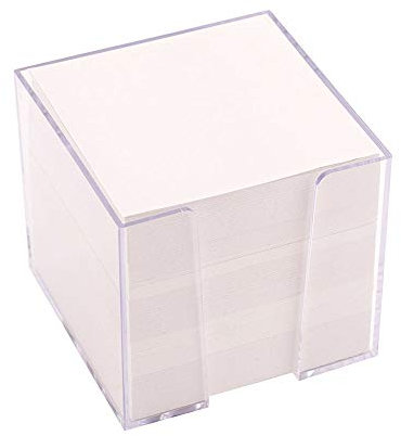 D.RECT 9461 Zettelbox Zettelkasten Kunststoff | 85x85x80mm | circa 700blatt | Weißgefüllt