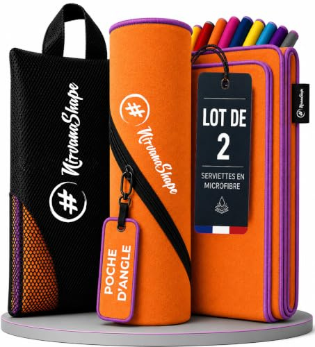 NirvanaShape Mikrofaser Handtuch, Microfaser Handtücher leicht, kompakt als Badetuch, Reisehandtuch, Strandtuch, Sporthandtuch, 2er Set L+S 140 x 70 + 60 x 40 cm