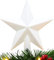 Christmas Concepts® 20cm Glitzer-Baumkronen-Sterndekoration – Weihnachtsbaumspitze (Weiß)