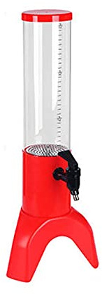 MU Torre de cerveza, dispensadores de barriles de cerveza, torre de vino luminosa creativa de 3 litros, barril de jugo de bebida, dispensador de fiesta, rojo, 5 l