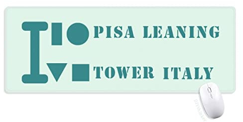 le pisa tour penchée, italie tapis de souris large cousues bords mat étendu game bureau