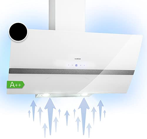 Klarstein Clara Angled Cappa Aspirante 90 cm, Cappa Cucina con Aspirazione Smart, Con Filtro per Cappa in Alluminio, Flusso d'Aria 509m³/h, Cappa Sottopensile Esterno Classe A