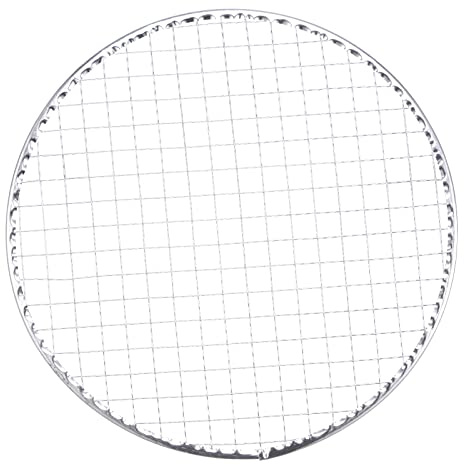 HARFINGTON 10pcs Round BBQ Grill Net 10.2 Dia Galvanized Iron Barbecue Mesh Mat for Baking Smoking Charcoal Grilling Roasting