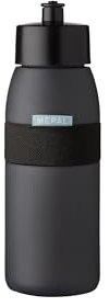 Mepal - Botella Deportiva Ellipse - Práctica Botella de Agua para Deporte y Ocio - Botella Gimnasio Deportiva con Boquilla Blanda - Apta para Lavavajillas y Sin BPA - 500 ml - Nordic black
