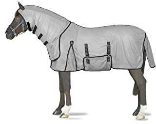 Horze Pferde Fliegendecke Paso Fino, Fliegenschutz mit Halsteil und UV-Schutz