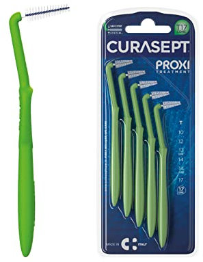 CURASEPT Scovolini Dentali Originali | Spazzolini interdentali Proxi Angolo Cono T17 (filo 1,7mm)| Pulizia Profonda della Placca | Setole Nylon Ultra-flesse, Manico Ergonomico | 5 pz x confezione