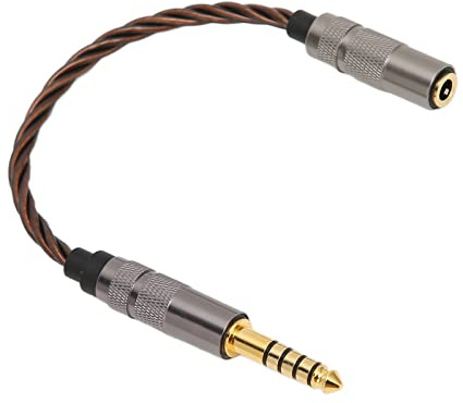 Cavo Adattatore per Cuffie, Cavo per Cuffie Stereo Bilanciato da 4,4 Mm Maschio a 3,5 Mm Femmina, Cavo Adattatore Jack per Cuffie Placcato in Oro per Amanti della Musica, 15 Cm