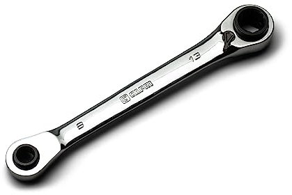 Capri Tools 4-in-1 120-Tooth Box End Reversible Ratcheting Wrench, 8, 10, 12, 13 mm, Metric