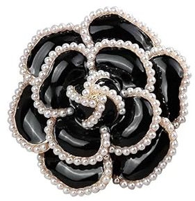 Gimiro Damen Brosche geklügelte Kamelie Strass Perlen Rosen Anstecknadeln Blazer Kleid Clipper für Hochzeit Modeaccessoires (A)