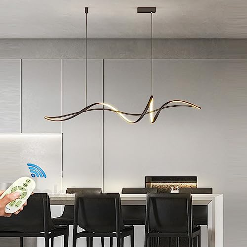 LED Lampada a sospensione Tavolo da pranzo Lampadario Dimmerabile Spiral Design Lampade Sala da pranzo Lampada da tavolo da pranzo con Telecomando Lampadari Sala da pranzo per Soggiorno Cucina Ufficio