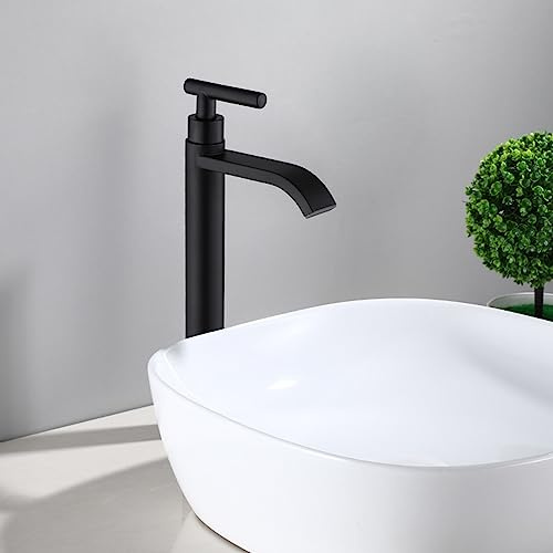 Wasserfall Wasserhahn Hoch Einhebel-Kaltwasserhahn Gäste Wc Edelstahl Waschtischarmatur Hoher Auslauf Hoher Auslauf,schwarz B