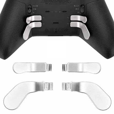 Ceozon Replacement Back Paddles 4 pcs Metal Stainless Steel Trigger Locks for Xbox One Elite Controller Series 2 Xbox One Elite Back Buttons Accessories Silver