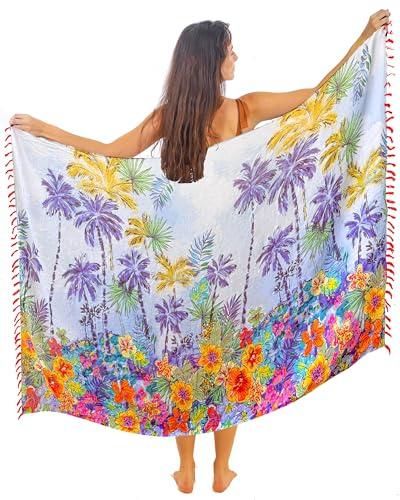 Mandala Life ART grön pareo kvinnor med tofsar bomull stor strand sarong strandhandduk omlottkjol strandkjol gobeläng omlottduk bikini cover up duk för baddräkt, Asagoa, En Storlek
