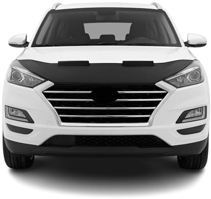 OMAC Haubenbra Steinschlagschutz Bonnet Bra kompatibel mit Hyundai Tucson 2015-2020 Schwarz Halb