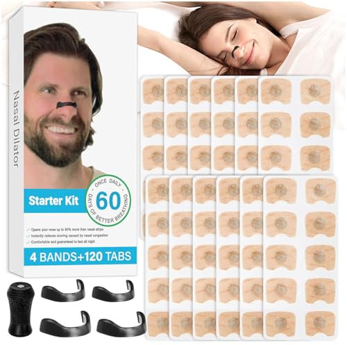 CHANCCI 120 Pcs Breathing Nasal Strip,Manual Magnetic Nose Strip,Nose Breathing Strips Magnet,Anti-Schnarchen Schlaf Nasal Strips Geeignet für Hotels Familien Schnelles (A)