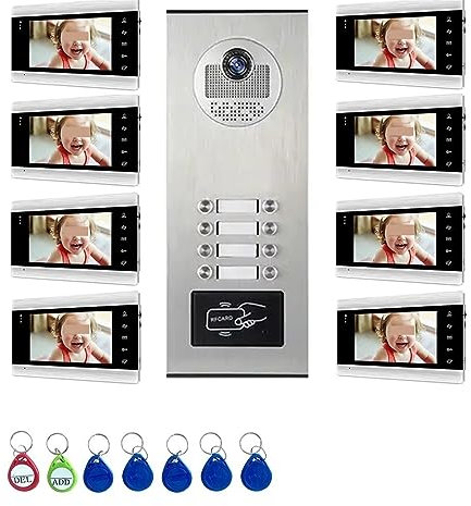 MZZYG Visual Doorbell Smart Home Video Intercoms Wifi Video Door Entry Doorbell With 2/3/4/6/8 Call Panel Buttons Ring Intercom In Private House For Home Security(Size:8-86706-530-8 Add 32G TF Card)