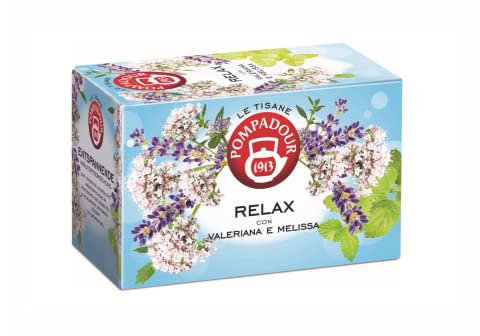 Pompadour® | Tisana Rilassante | Infuso Erbe Valeriana e Melissa - 18 Filtri Singoli | Tisana Distensiva Sera