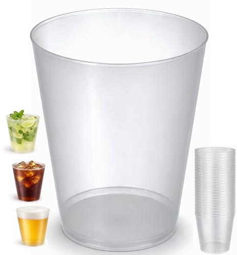 Lot de 450 gobelets en plastique dur réutilisables – Cidre/Mojito 50 cl – Envoi 24h – Plastique dur résistant – Utilisation pour fêtes, anniversaires, festivals, cocktails, bière, verres (450,