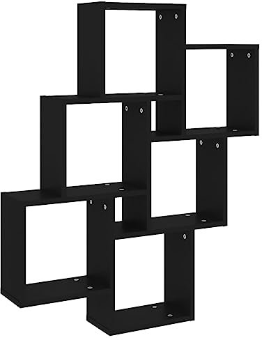 Wandwürfelregal Zuhause Wohnzimmer Möbel Regale Ledges Wandmontierter Würfel Hängendes Schweberegal Wandlagerregal Spanplatte Schwarz