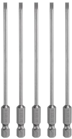 sourcing map 5pcs SL3 Magnetic Slotted Screwdriver Bits 3mm S2 Steel Flat Head Screwdriver Bit 1/4 Hex Shank Industrial Grade Screw Driver Drill Bits 110mm (4.3) Long for Screws