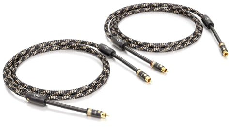 VIABLUE NF-S1 Silver Quattro Cinchkabel * Analog/NF * Audiokabel * Pair * 1 Paar * 4-Fach Abschirmung * Verzinnte OFC Litzen * T8 Cinchstecker (RCA)* Ferritfilter * 150 cm * 1.5 m
