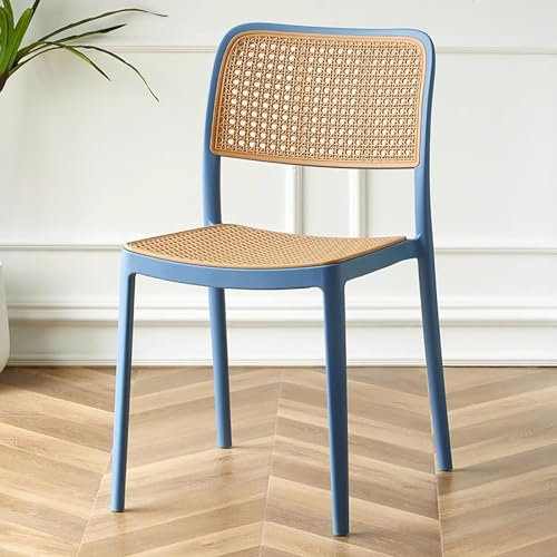 Stapelbarer Rattan-Sessel im Retro-Stil, Mitte des Jahrhunderts, für kommerzielle Veranstaltungen, Loungesessel für Küche und Esszimmer, langlebig und stilvoll, E45 x 50 x 80 cm