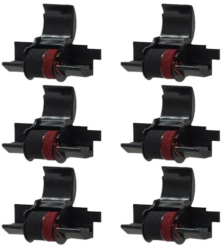 LEIBOCHAO 6 Stück Farbrolle Rechner Drucker Kassierer IR-40T, Taschenrechner Drucker Farbband IR-40T, Farbrolle Schwarz/Rot IR40T IR40, Rechenmaschine Farbband