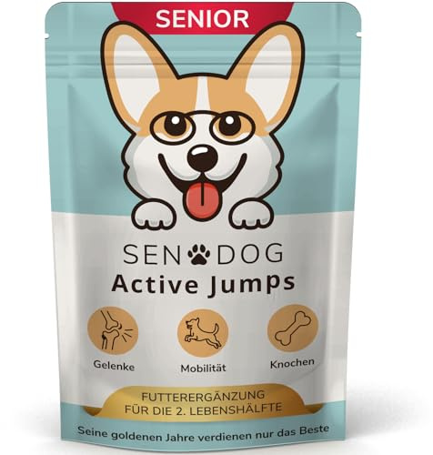 SENODOG Gelenktabletten für ältere Hunde – Hilfe für Arthrose & Knochen – Hochdosiert mit Glucosamin, MSM, Grünlippmuschel & Omega-3 – Hohe Akzeptanz, Keine Kapseln & Leckerli