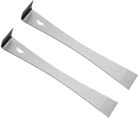yuwqqoajv 2 Stück Woodworkers Edelstahl Stemmeisen, flache Stange zum Entfernen der Fußleiste, multifunktionaler Nagelzieher, kleiner flacher Hebel