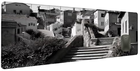 Mauspad XXL 1200x600mm Schwarz Mousepad Groß Schreibtischunterlage Landschaft, Gaming Mauspad Gadgets Schreibtisch Zubehör, Wasserdicht Mouse Pad rutschfeste Vernähte Kanten Verbessert Präzision K-5