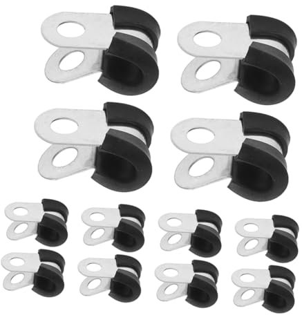 DIYEAH Lot de 100 Petits Colliers de Serrage en Acier Inoxydable, Modèle R, pour Câble 10mm, Trou 6,3mm, Atelier et Bureau